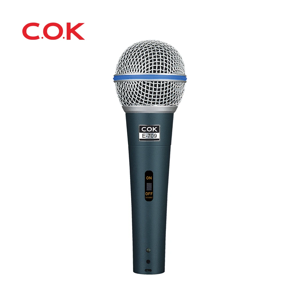 COK cheap plastic Wired cardioid Dynamic Microfone Handheld Vocal Microphone