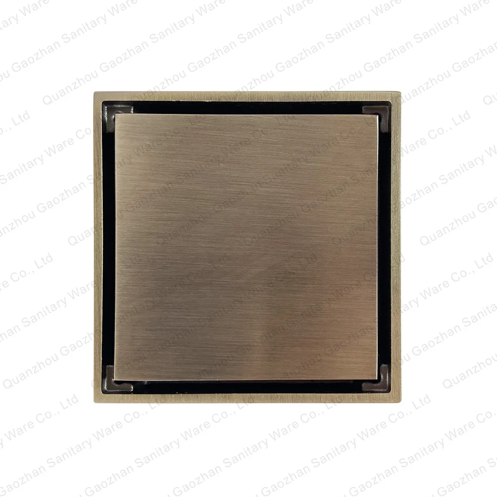 High Quality Invisible Drainage Black Gold Sink Waste Hair Grate Toilet Channel Concealed Inch Strainer Floor Drain