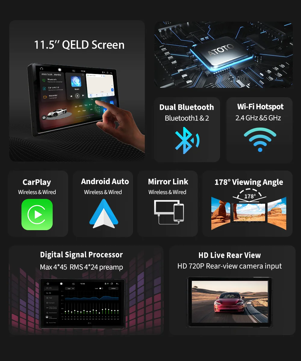 Универсальная индивидуальная версия автомобильного радио DVD Plyer QLED 2K 7870 Android Carplay поддержка 4G LTE внешний слот для карт + 5G WIFI