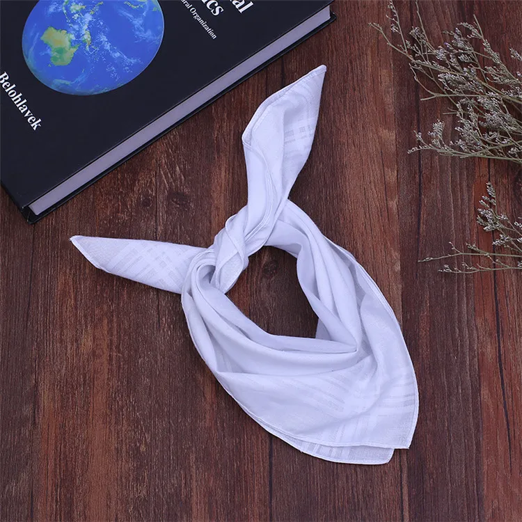 
Good quality wholesale white color soft 100% cotton handkerchief for gift 
