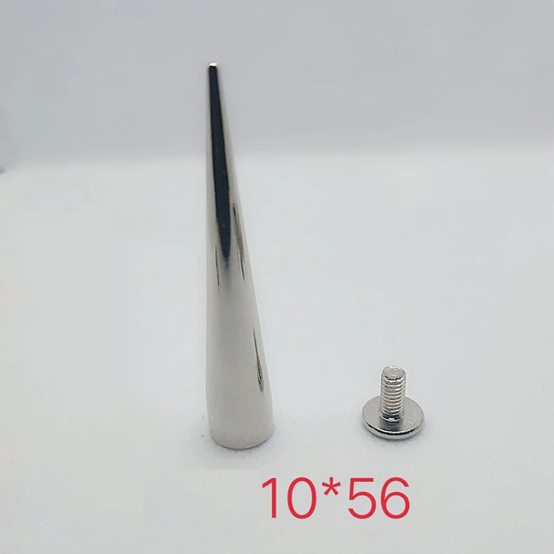 10x56mm High Quality Silver Screw Bullet Rivet Spike Studs Spots DIY Rock Punk