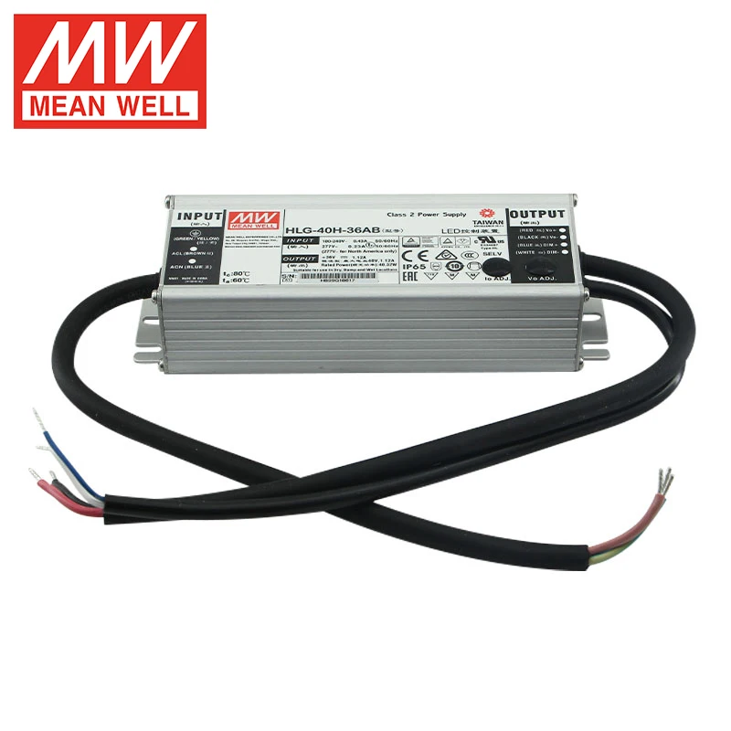 Mean Well HLG-40H-36AB Constant Voltage And Current Led Driver Led Driver Metal Body 36Vdc Led Driver Mean Well