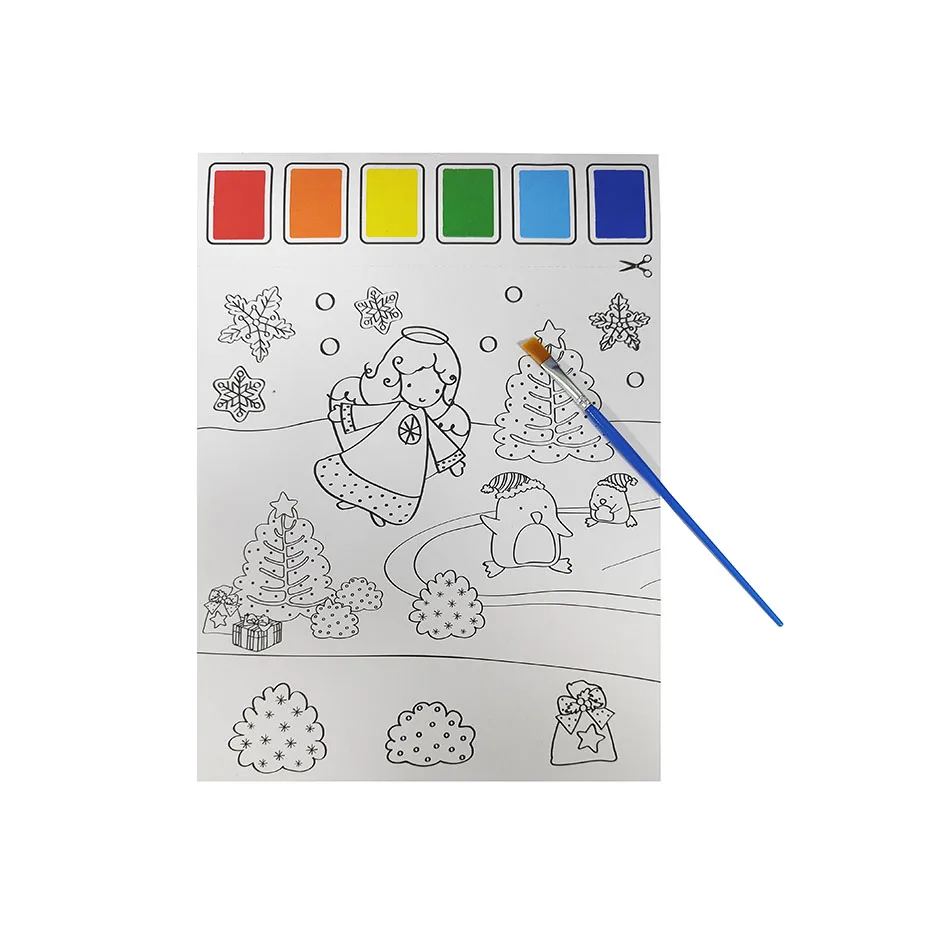 Custom Paint with Water Books Drawing Toys Watercolor Painting Paper Mess Free Coloring Book Arts and Crafts Gifts For Kids