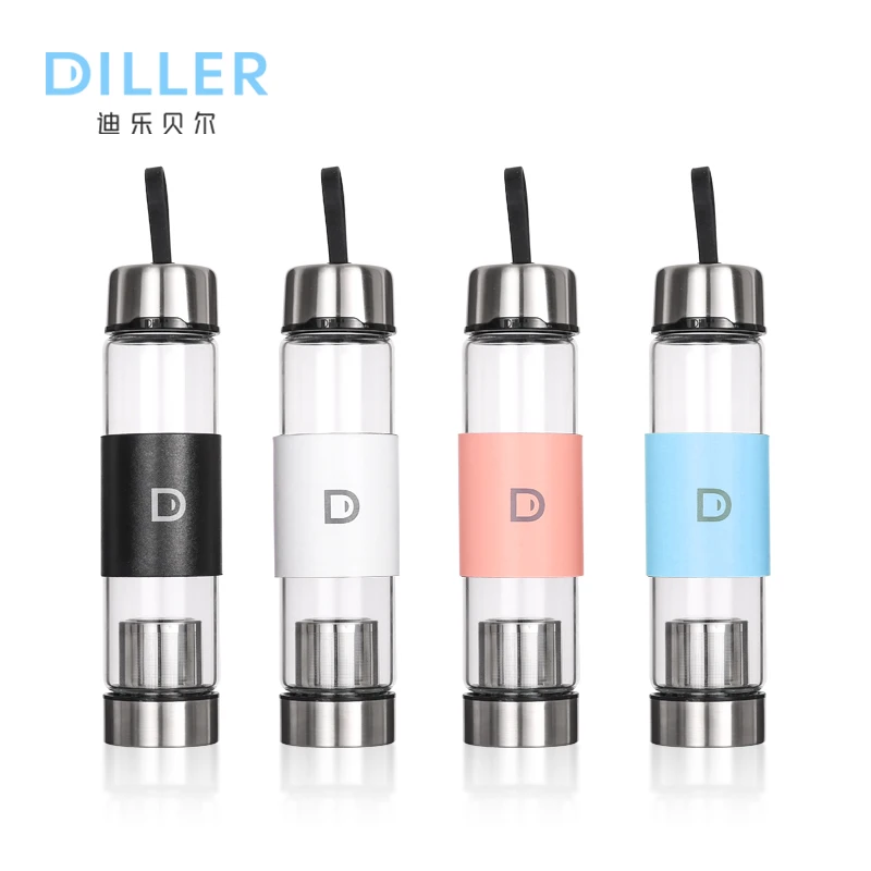 Fruit Infuser Bottle with Stainless Steel Lid and Colourful Nylon Sleeve bottle with tea infuser - BPA Free Non-Leaching Seal