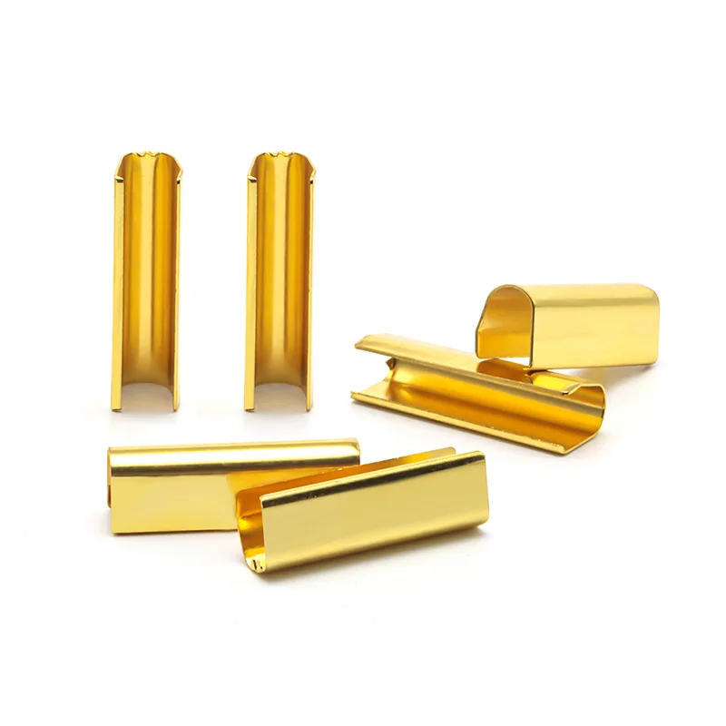 Custom Logo Metal Crimp for Flat Laces Lanyard Clip Cord End Tip aglets Metal Cord Ending Clips