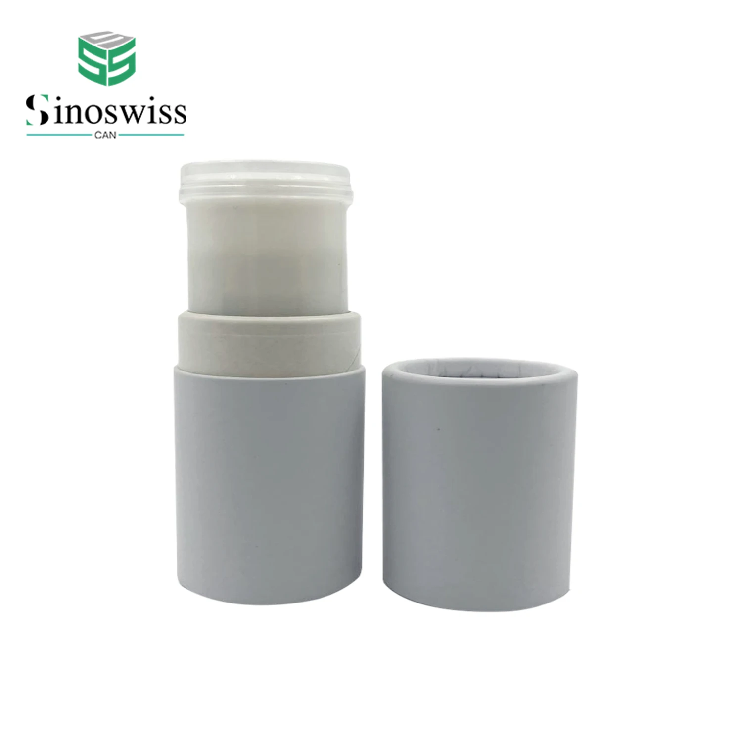Biodegradable Kraft Cardboard Cosmetic Lip Balm 40g 60g Twist Up Deodorant Solid Fragrance Stick Paper Tube Packaging Container