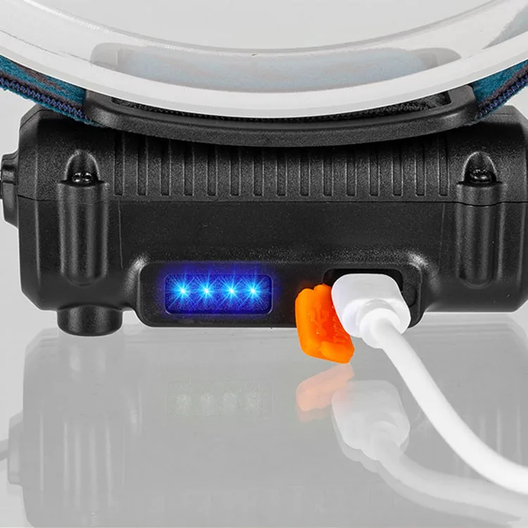 Double Adjustable  230 LED Headlight Super Bright Waterproof USB Rechargeable Head Lamp COB Motion Sensor Light Band Headlamp