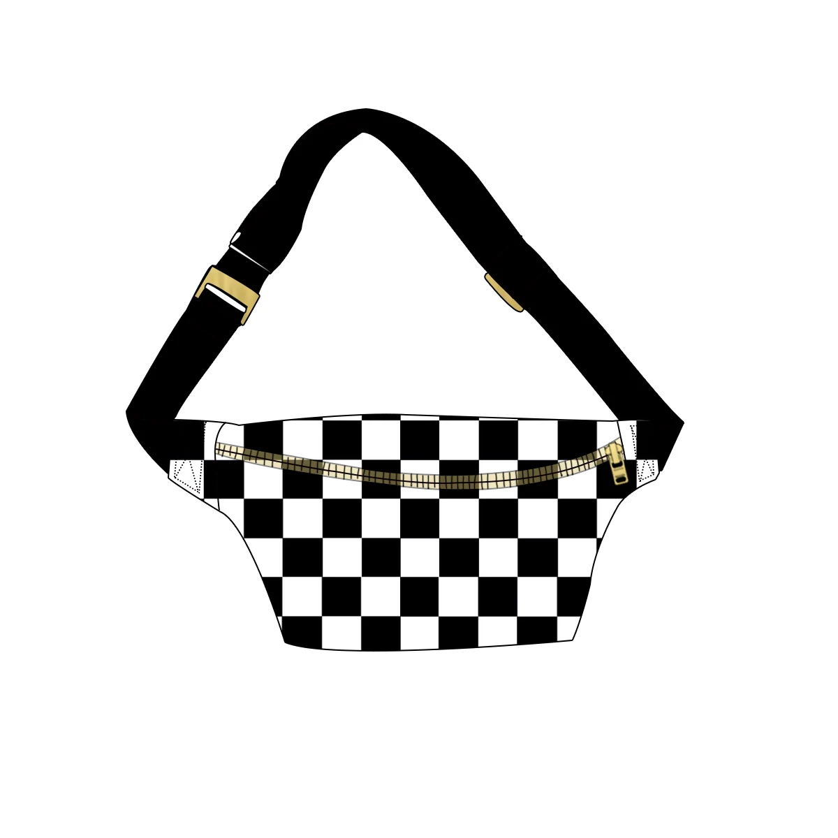 Custom Prints Waterproof Nylon Fanny Pack Waist Bag Crossbody Bags for Adults Metallic Buckle Lulu Lemon Belt Bag