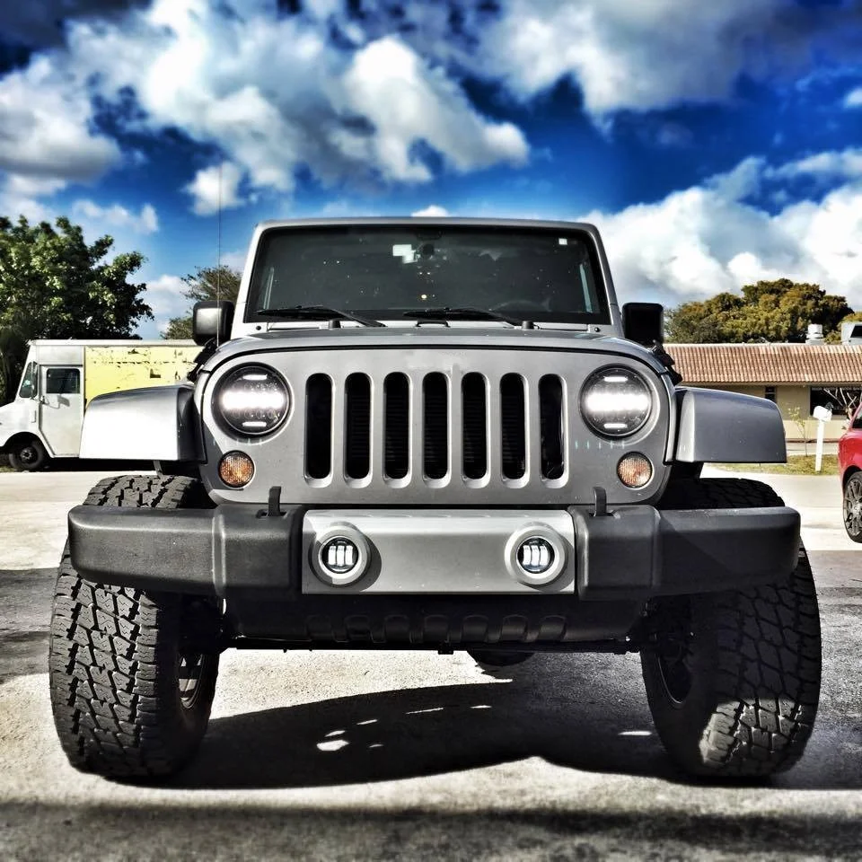 75w Led Round Work Light For Nissan Patrol Y60 Hummer H1 & H2 Jeep Wrangler TJ JK LJ CJ 2D 4D 7inch Led Lighting