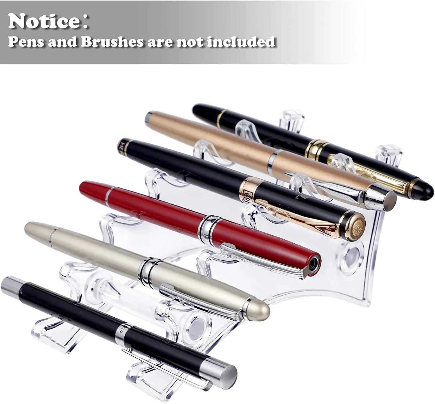 6-Slot 2 Kinds Vertical and Horizontal Pen Display Stand Rack Eyebrow Pen Stand Makeup Brush Rack Organizer