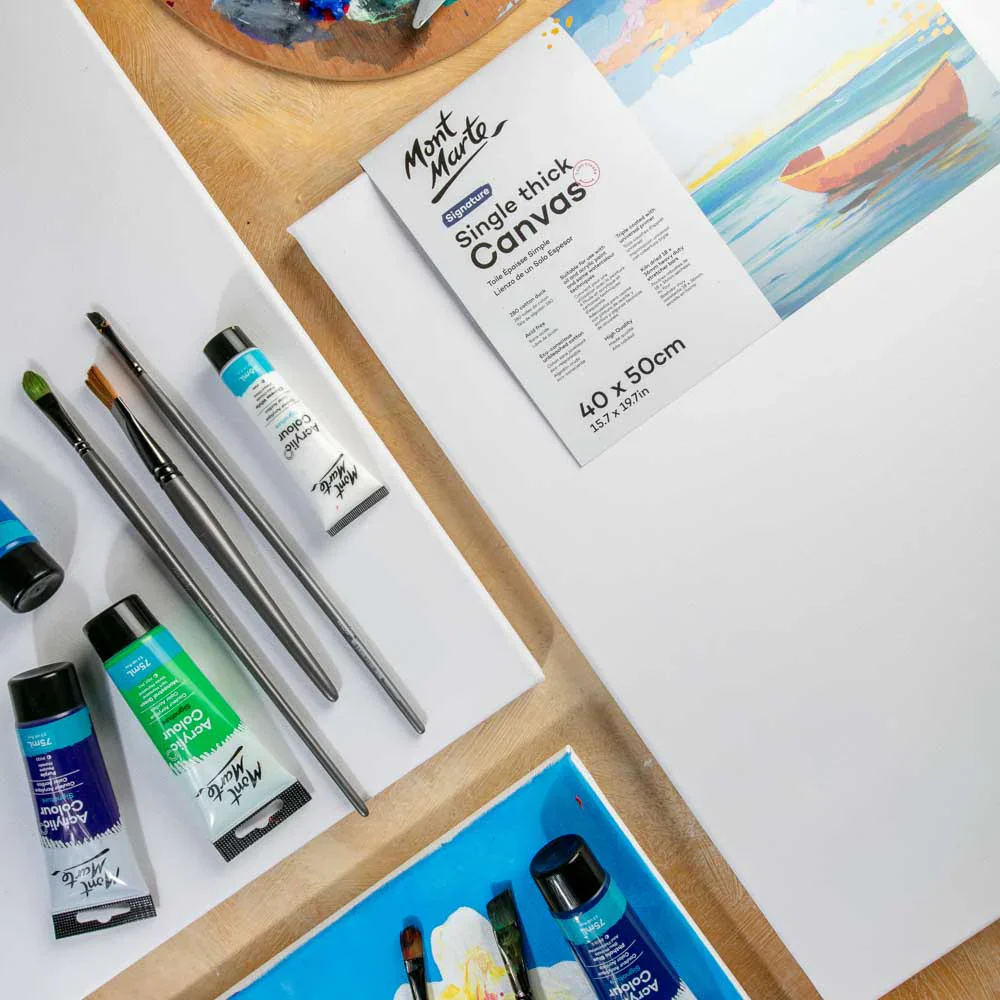 Mont Marte Signature Canvas S.T. 40x50cm Pack 2 blank stretched canvas for painting