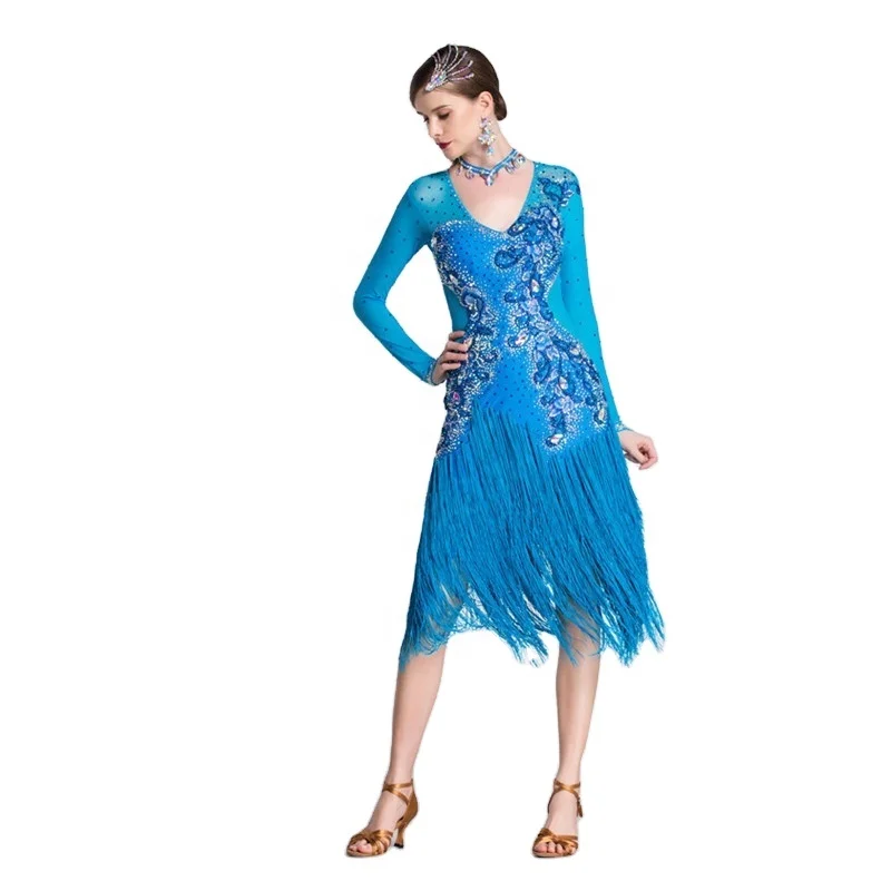 L-18314 Новая взрослая Женская национальному стандарту дружбы для латиноамериканских танцев конкурс платье