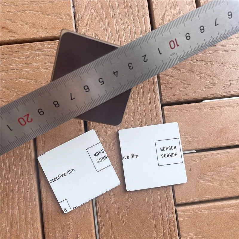 MDFSUB in stock 3' square wooden Sublimation Magnet Blanks Fridge Magnet sublimation MDF Fridge Magnets with protective film