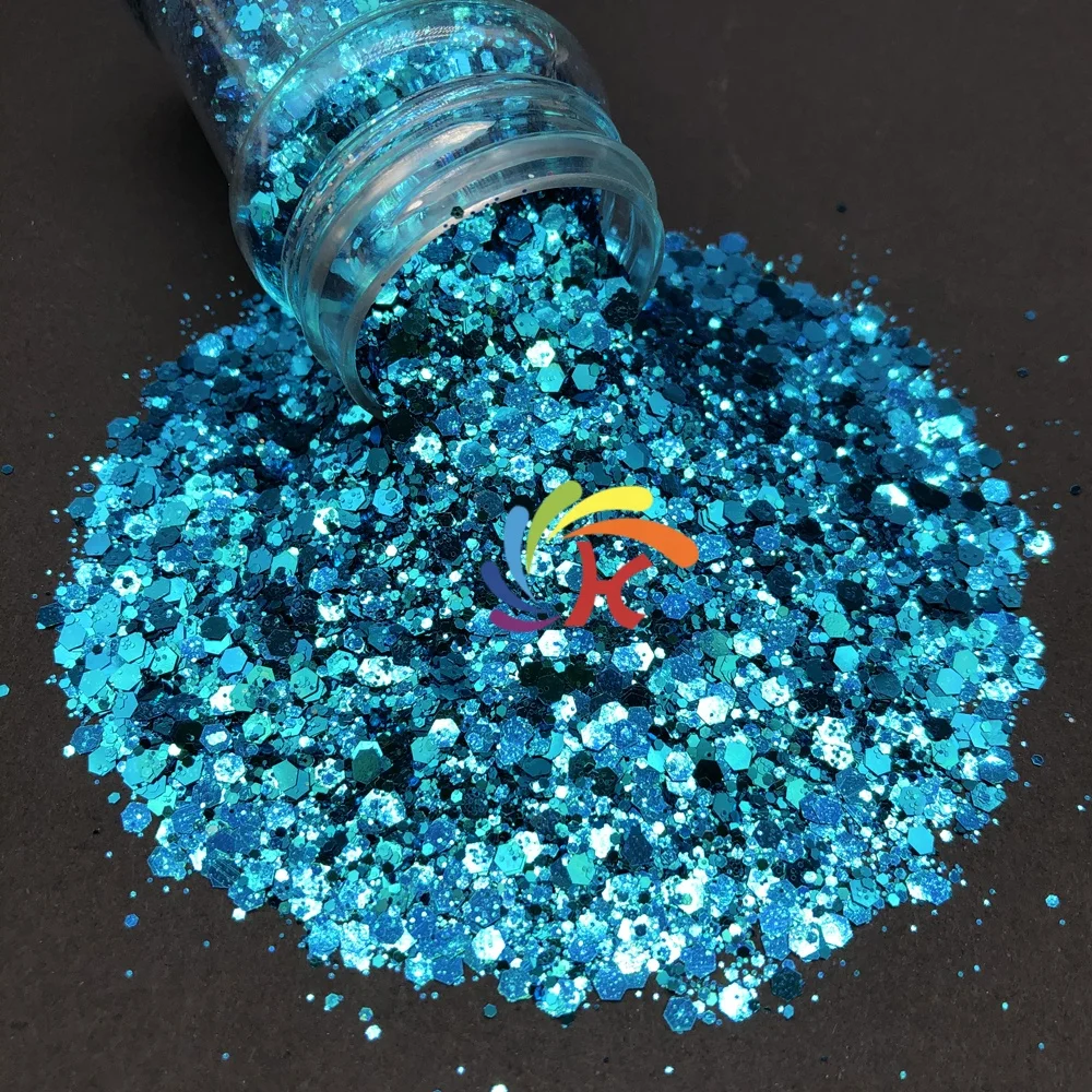 wholesale polyester blue glitter chunky bulk mix glitter nails art glitter sequins
