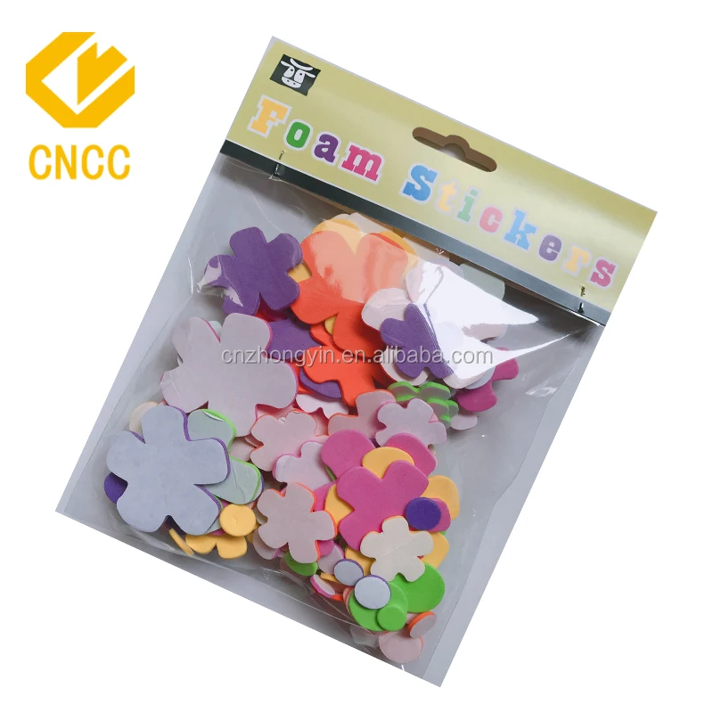 Custom Multicolored Self-adhesive DIY EVA Foam Sticker Cartoon 3D Glitter Shapes Puffy Sticker Sheets for Kids Home Decor Gifts