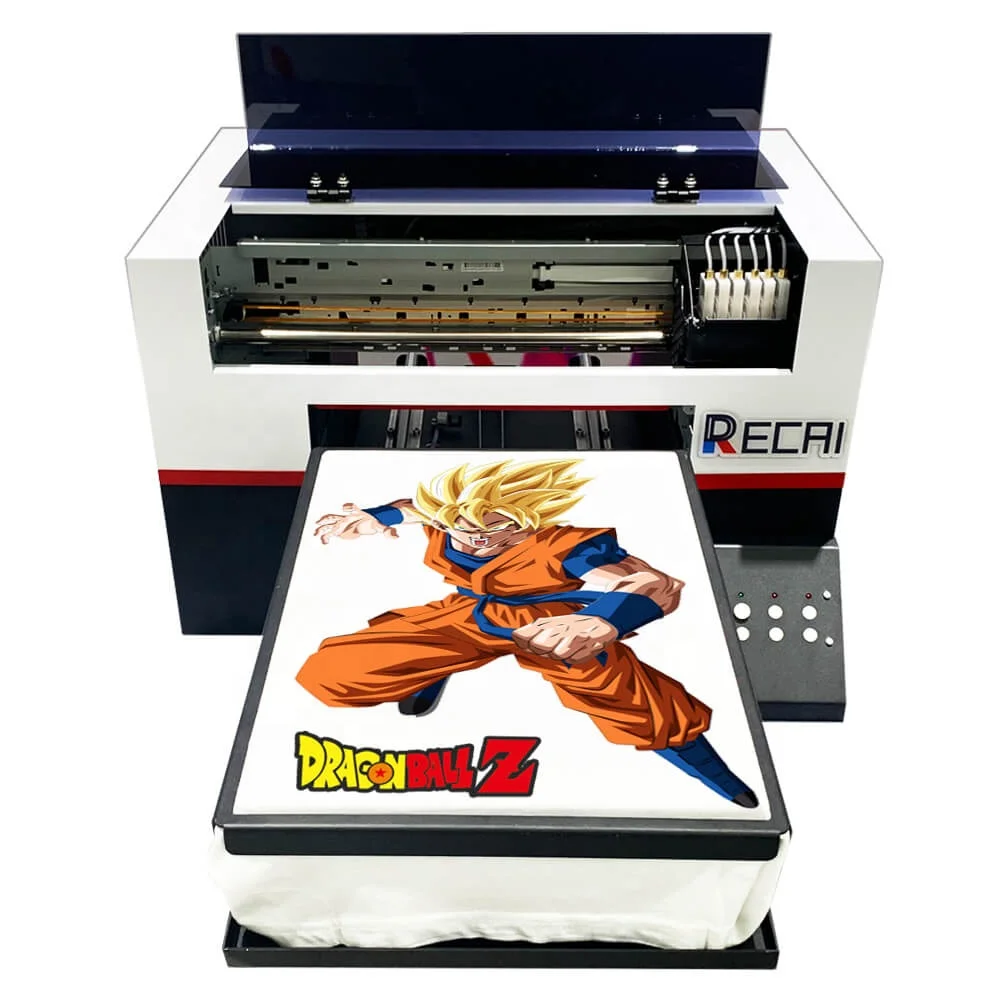 Small Business Opportunities RECAI A3 Tshirt Printing Machine DTG Printer with DX9 Printhead for Epson and RIP Software
