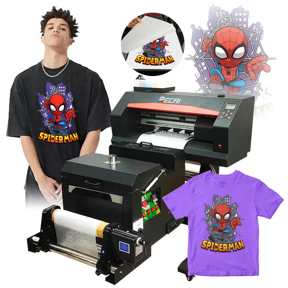 RECAI 30cm CMYK+W DTF Printer Digital T-Shirt Pants Socks Canvas Shoes Printer with DX6 Printhead for Epson for Sale