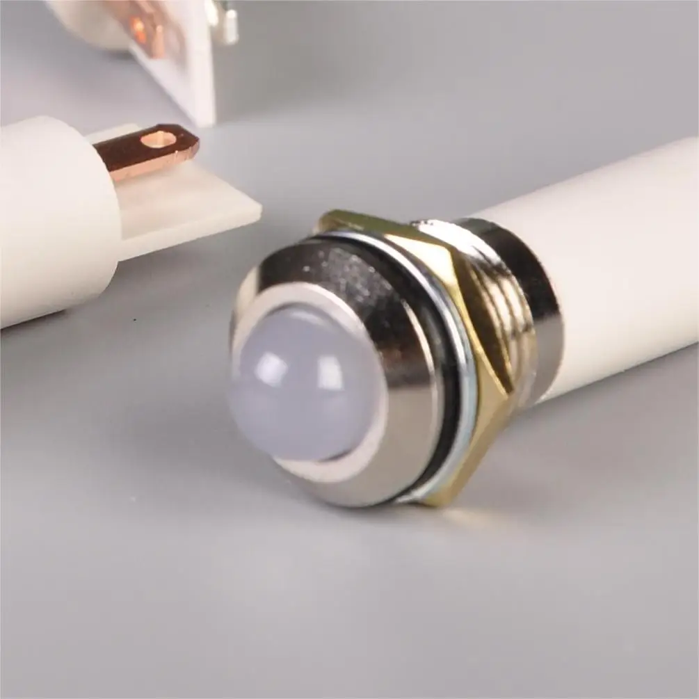 generator pilot small led indicator light motorcycle 8mm 20ma white metal ip67 waterproof