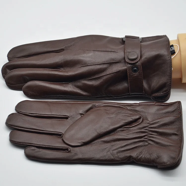 Super quality Leather Work Gloves & For Driving Gloves & Mittens Brown Color Leather Gloves Men