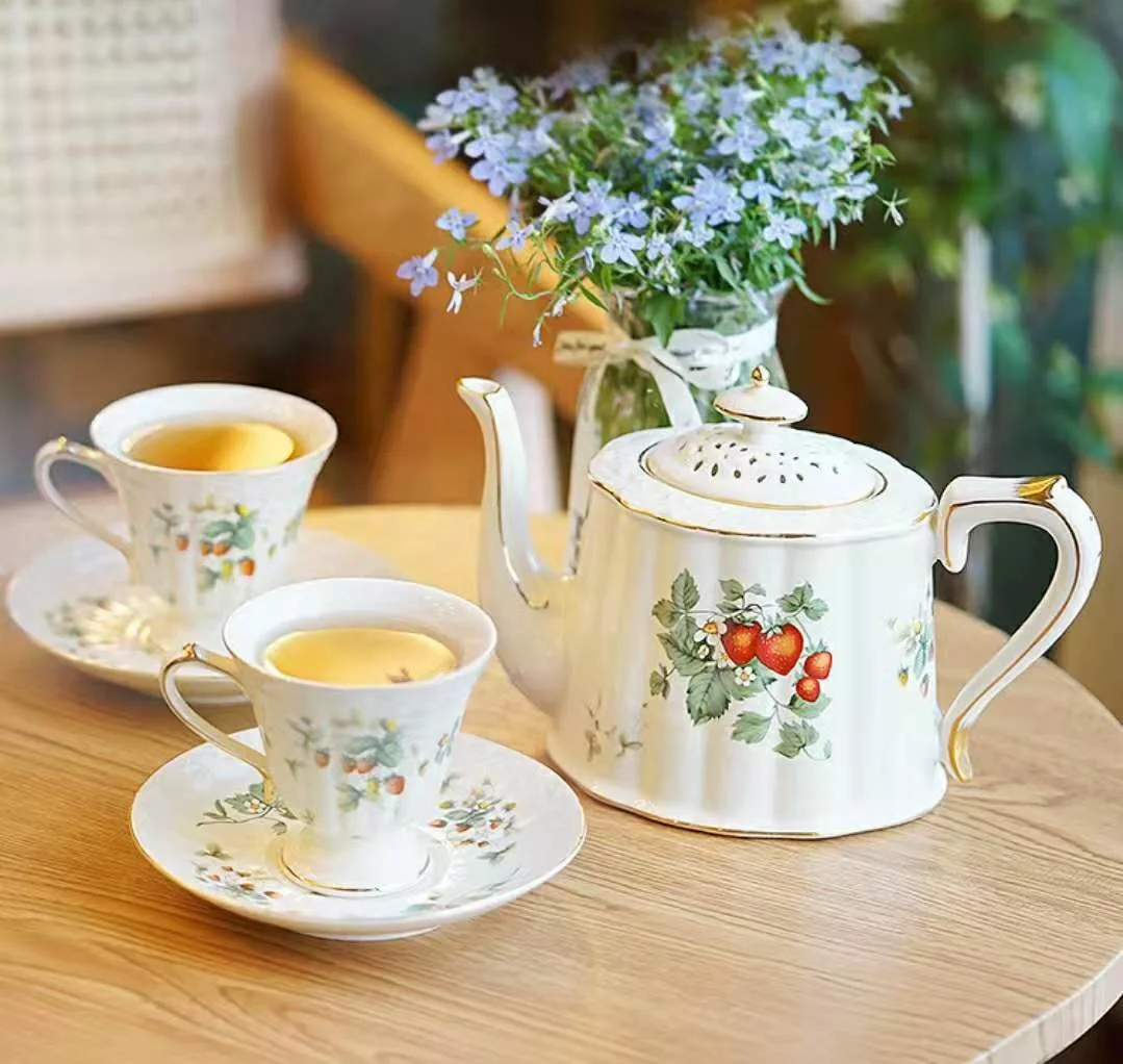 QIAN HU New Arrived  Gift Set Luxury Afternoon British Royal Ceramic Tea Cup Set With Teapot Classic Coffee and Tea Set