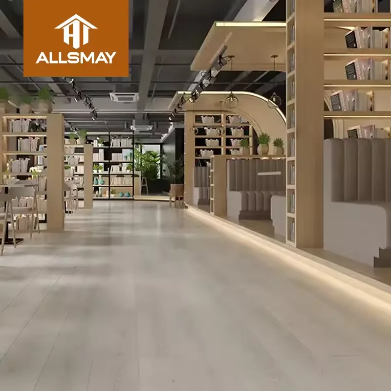 Luxury Anti-Slip Beige PVC Tiles 30cm Click-Installation Indoor Car Wash Waterproof Modular Floor Stickers Luxury Garage PVC