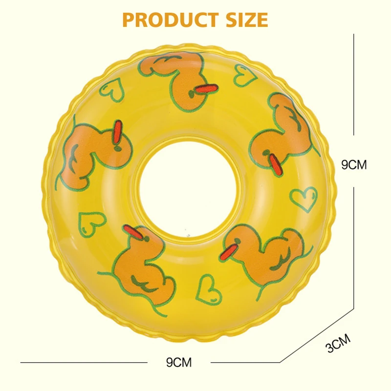 Wholesale Inflatable Toy Children Water Toys Plastic Little Yellow Duck Inflatable Small Swim Ring Baby Bath Toy for Kids