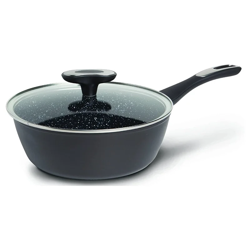 6 PCS kitchenware non-stick casseroles stone marble pots and pans aluminum nonstick cookware sets with bakelite pan handle