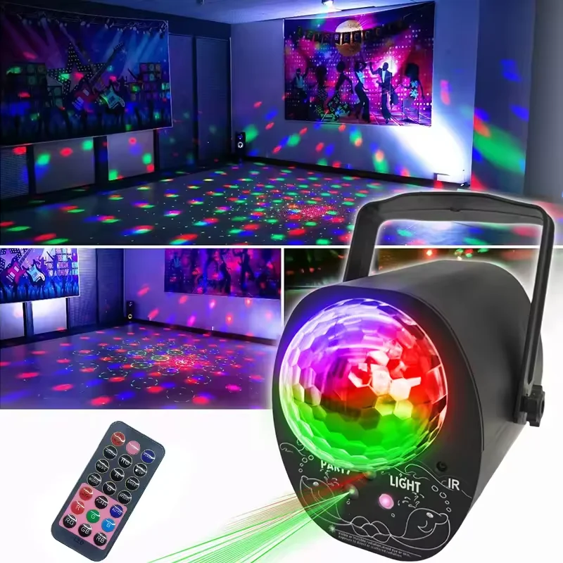 HOT Plastic 16 In 1 Party Disco Ball LED Stage Light Sound Remote Laser Strobe Projector Light With UV