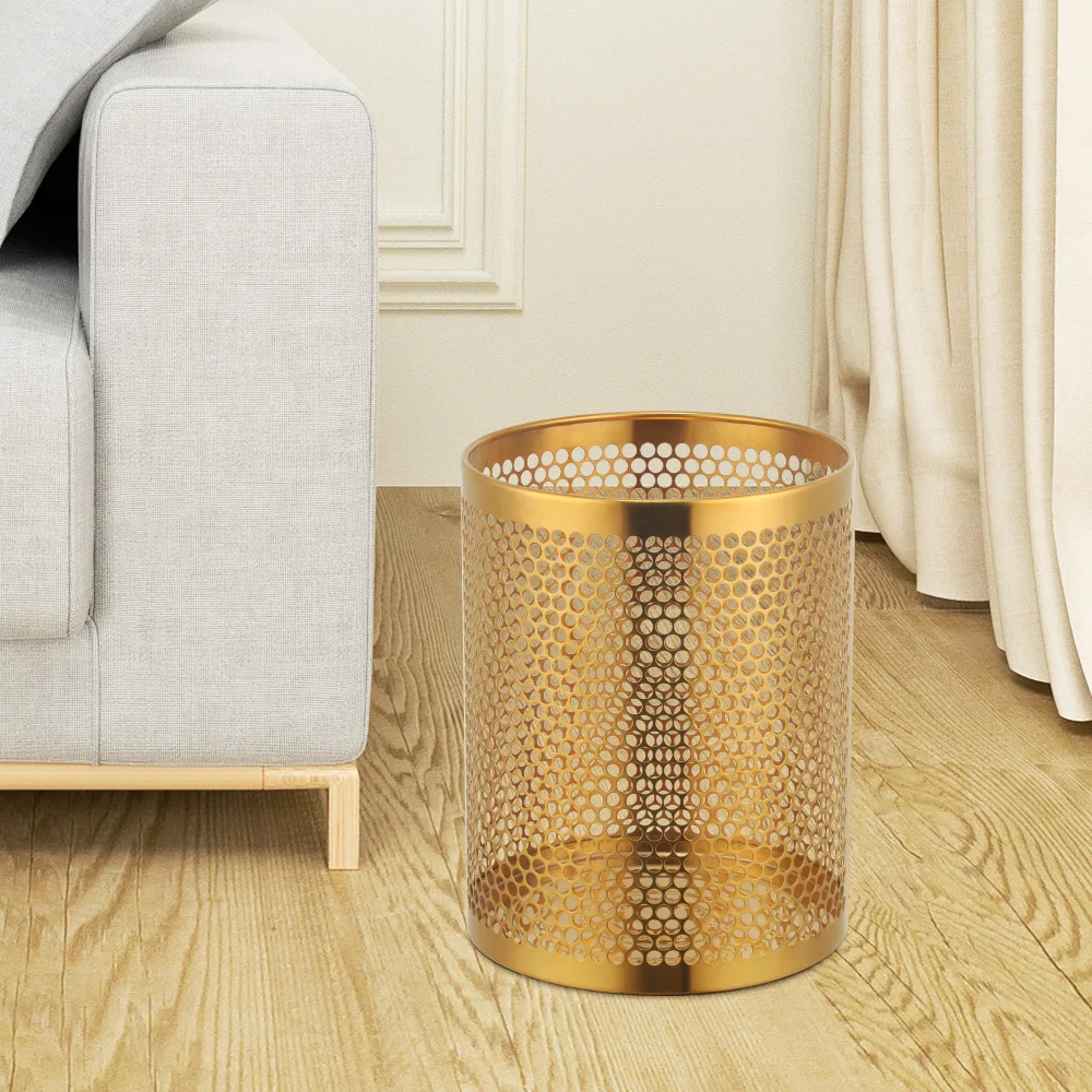 Hot Selling Home Trash Can Kitchen Household Metal Dustbin Stainless Steel Wire Mesh Waste Bins Garbage Can