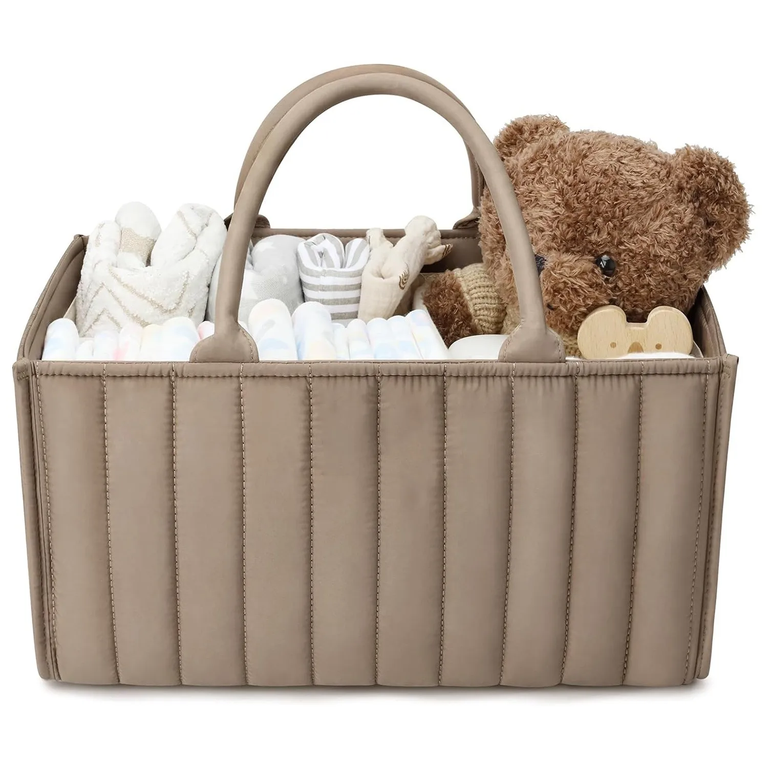 Customized Logo Nursery Storage Basket Portable baby diaper caddy  organizer mummy storage bag baby teddy  bag