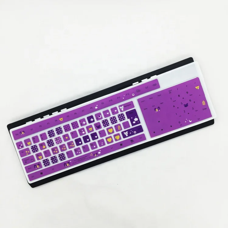 Универсальный Цветной силиконовый защитный чехол для клавиатуры, защитный чехол для клавиатуры компьютера