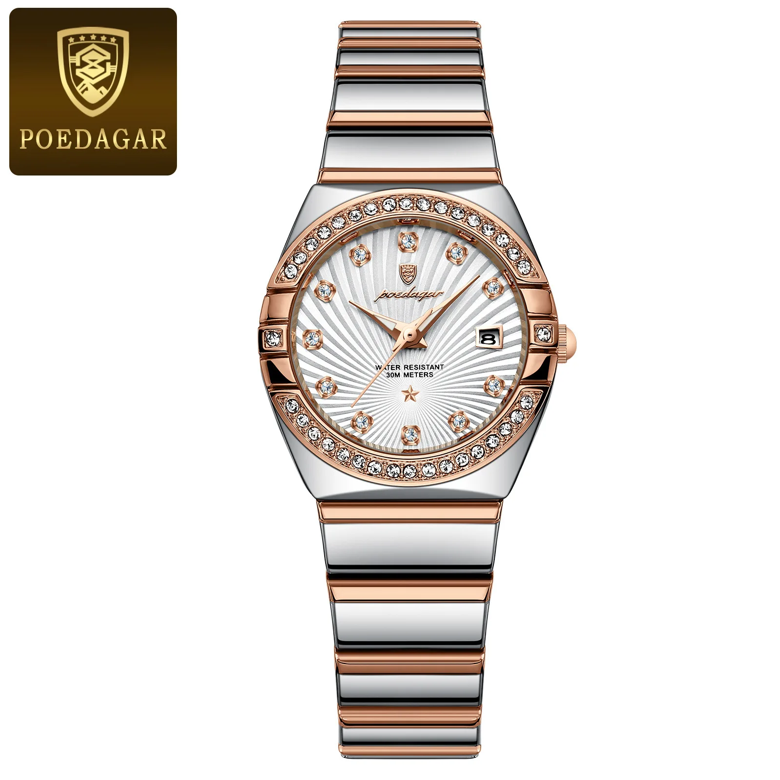 POEDAGAR Luxury Woman Wristwatch Waterproof Luminous Date Stainless Steel Watch For Ladies High Quality Quartz Women Watches