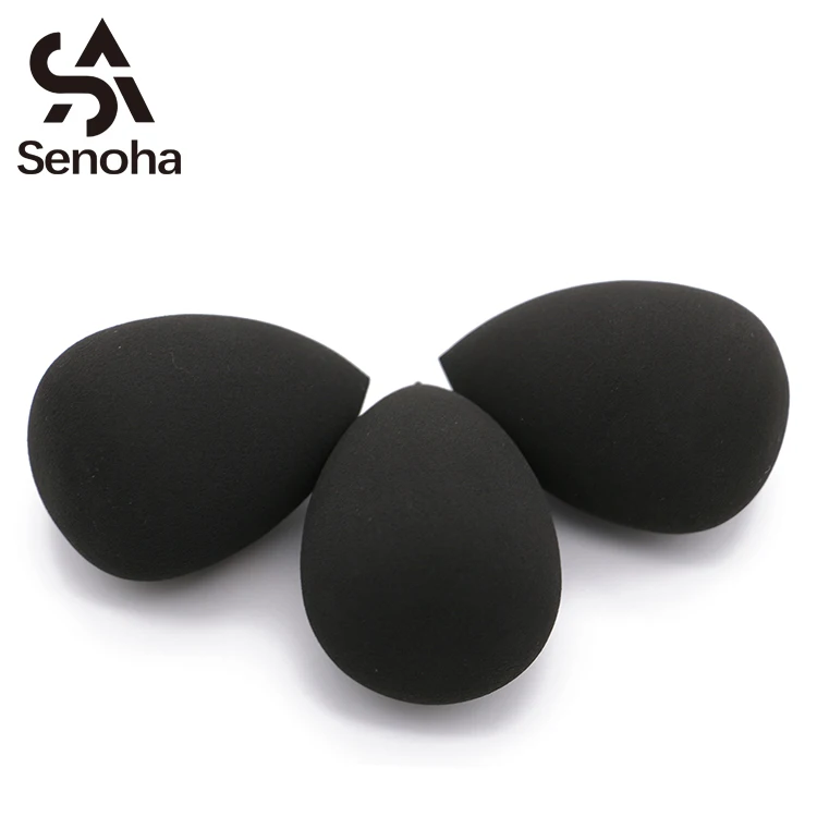 Senoha Teardrop Black Makeup Sponge Private Label Facial Beauty Sponge Blender