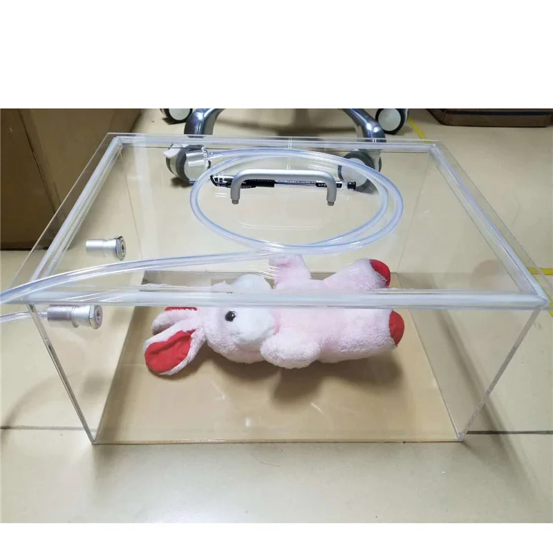 Wondcon Non-skid Feet Induction Chamber Durable Clear Acrylic Construction Anesthesia Box