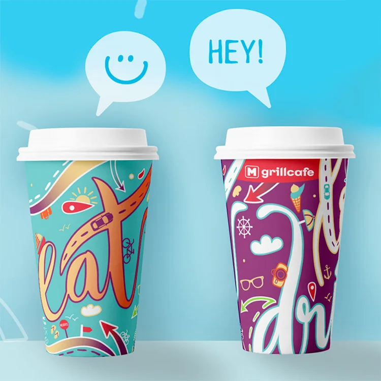 Disposable japanese tea cup saucer cheap paper cup