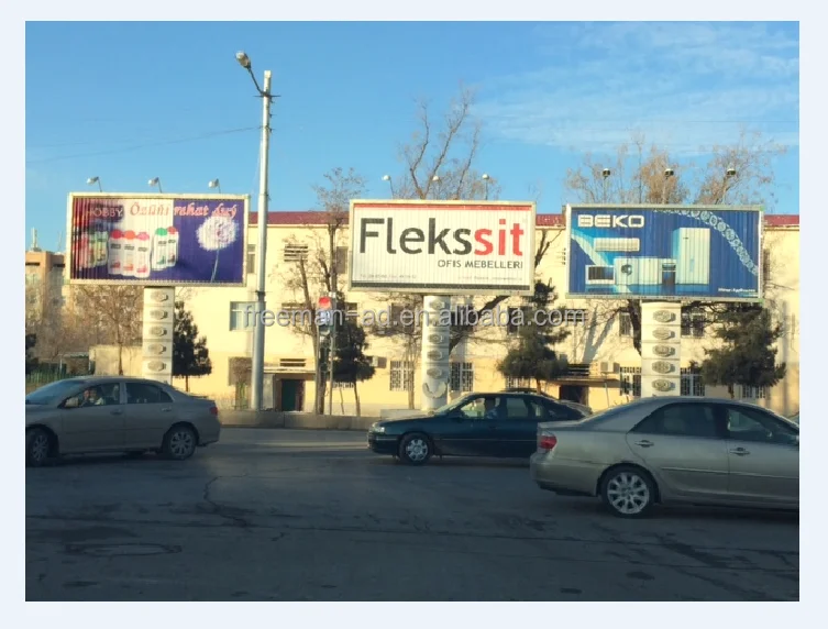 Three Sides Billboard Outdoor Advertising Steel Structure Trivision Billboard factory