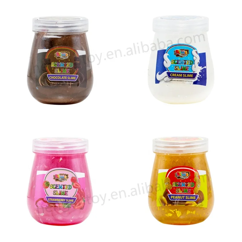 New arrival peanut chocolate milk strawberry aroma glitter galaxy sequins slime Non-toxic blow bubble noisy putty slime toy