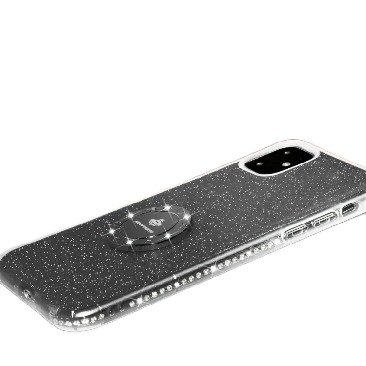 JJT Built in 360 Kickstand Finger Ring TPU Material Glitter Paper Phone Protection Case for iPhone 13 12 Pro Max