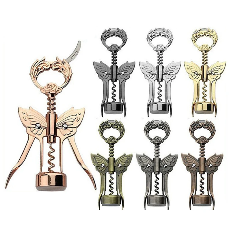 2023 Patent Design Winged Wine Bottle Opener Butterfly Wine Opener With Foil Cutter