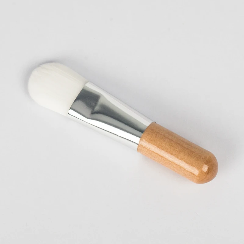 Оптовая продажа, небольшая кисть для масок для лица из синтетического волокна с деревянной ручкой