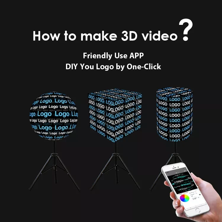 High Resolution 4-Blade LED Hologram Fan with Wifi and App for Advertising Equipment