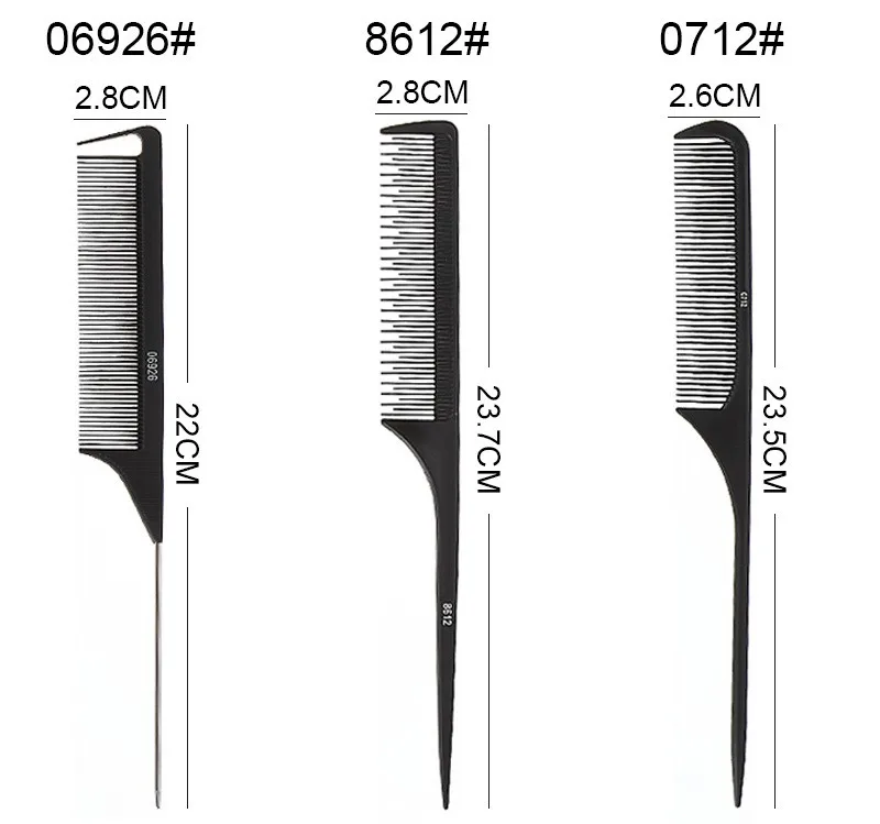 2024 New Fashionable Black Wide-tooth steel needle double-sided comb Not easy to break popular for Salon and home comb