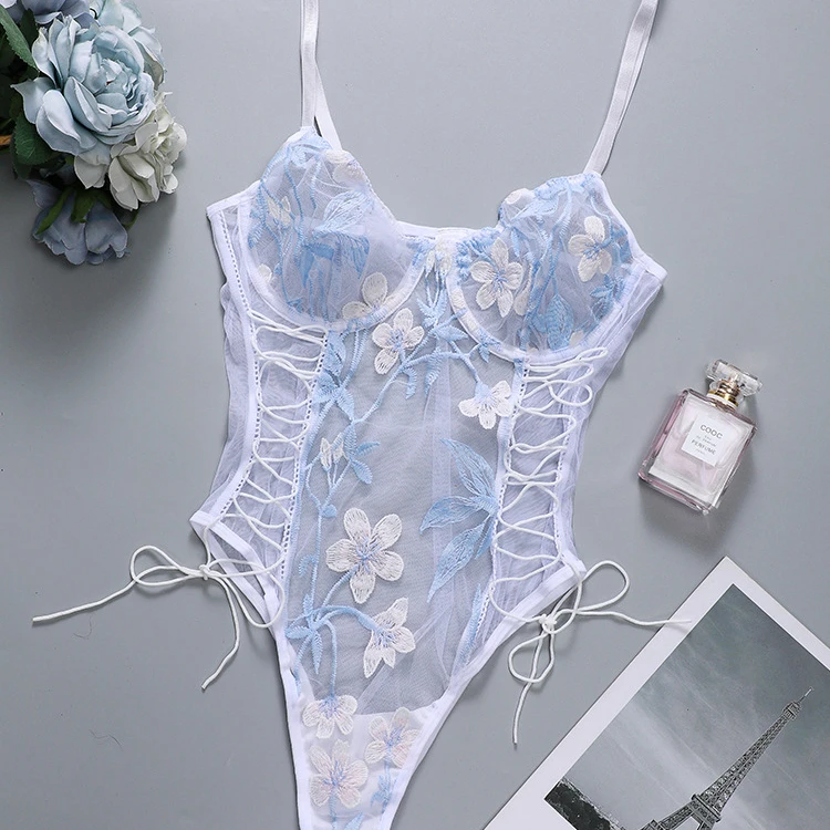 
LEVEL 2027 Mesh Transparent Lingerie Lace White Lingerie New Fashion Sexy Lingerie Women 