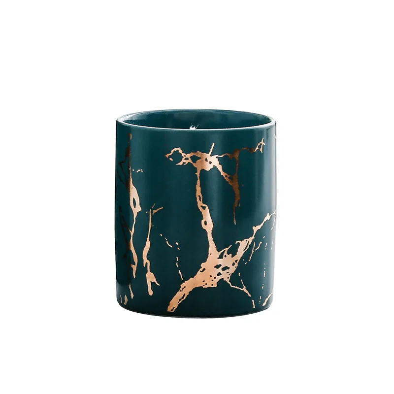 Hot Selling Soy Luxury Wax Long Burning Scented Candles with Ceramic Marble Candle Jar Holder Gift Box Packing