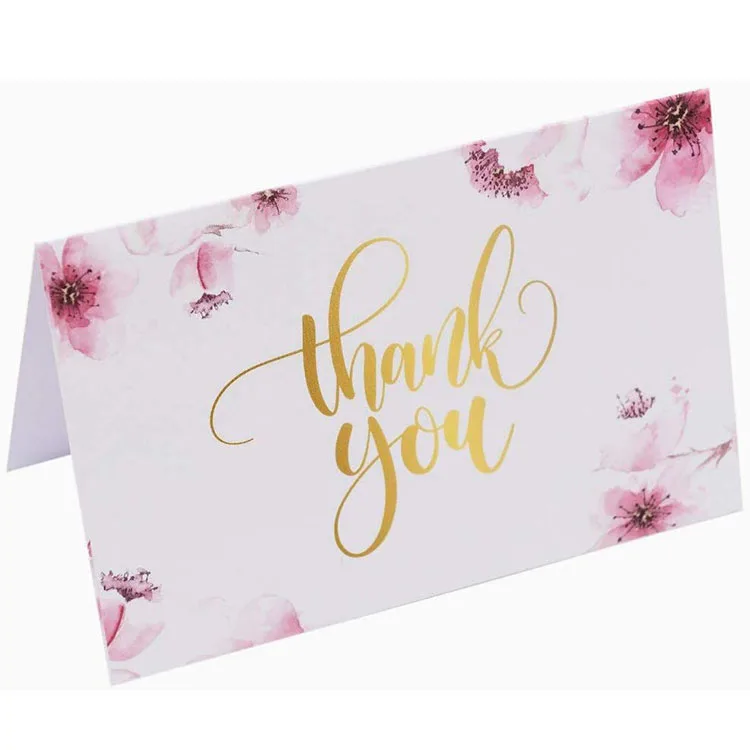 Hot sale 4 x 6 inches floral flower 5 designs 100 thank you cards bulk thank you notes for wedding baby shower