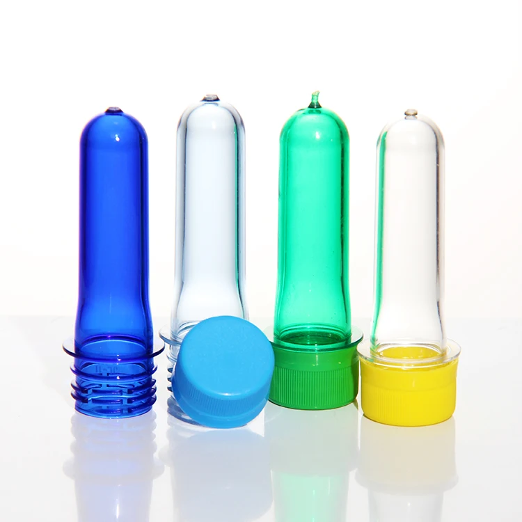 3 Start Thread 28Mmpco1810 /28Mmpoc1881/25/30Mm Neck Hot Filling Machine Plastic Preform With Blue Pp Lids