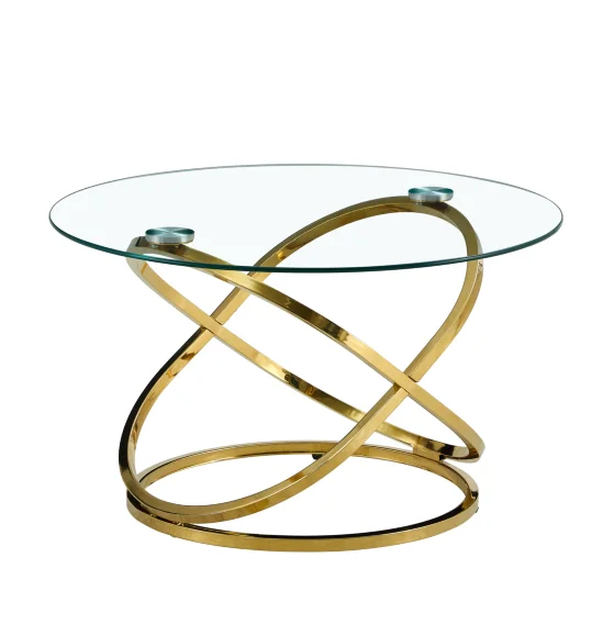 Hot Sale Wholesale Glass Coffee Table for Living Room Clear Top Chrome Base Coffee Table Tempered Glass Coffee Table