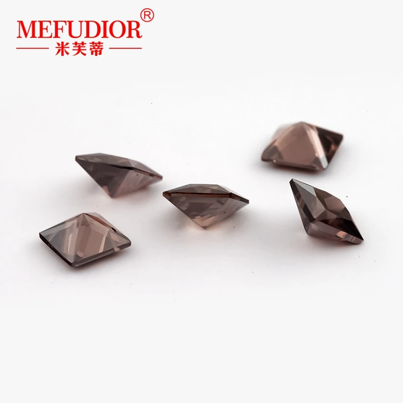 Artificial diamond Synthetic CZ stone Factory wholesale coffee color Square shape loose Cubic Zirconia