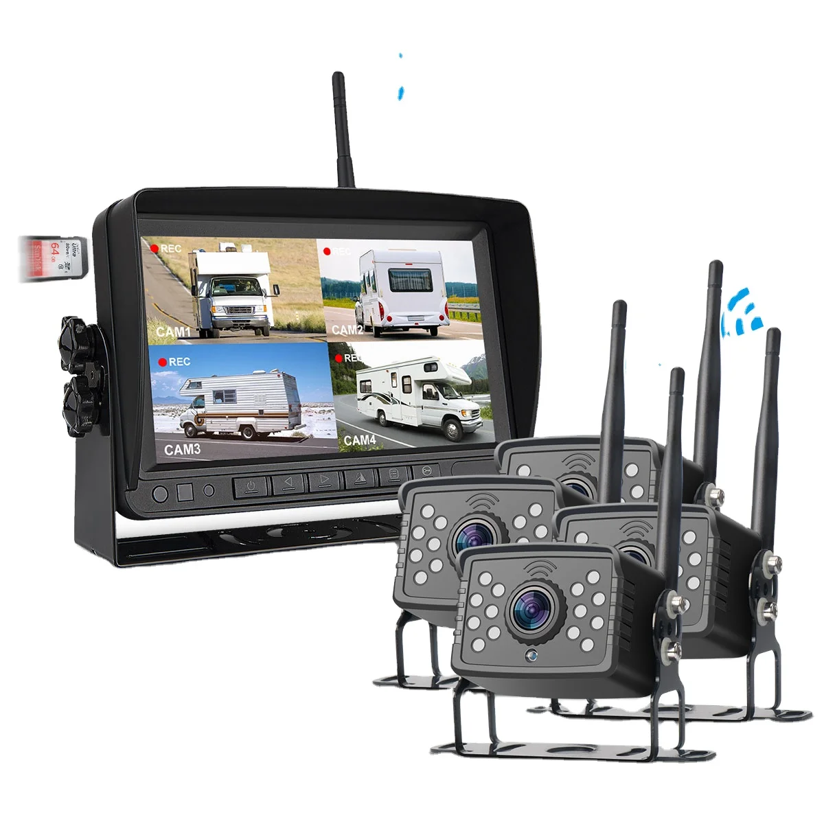 Parking Rearview Rear View Back Up 360 Degree All Round System Bird 3D Around Monitor Panoramic Reverse Truck Backup Camera