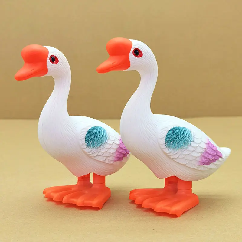 White Wind Up for Kids Funny Classic Toy Walking Goose Clockwork Plastic Wind-up Toys